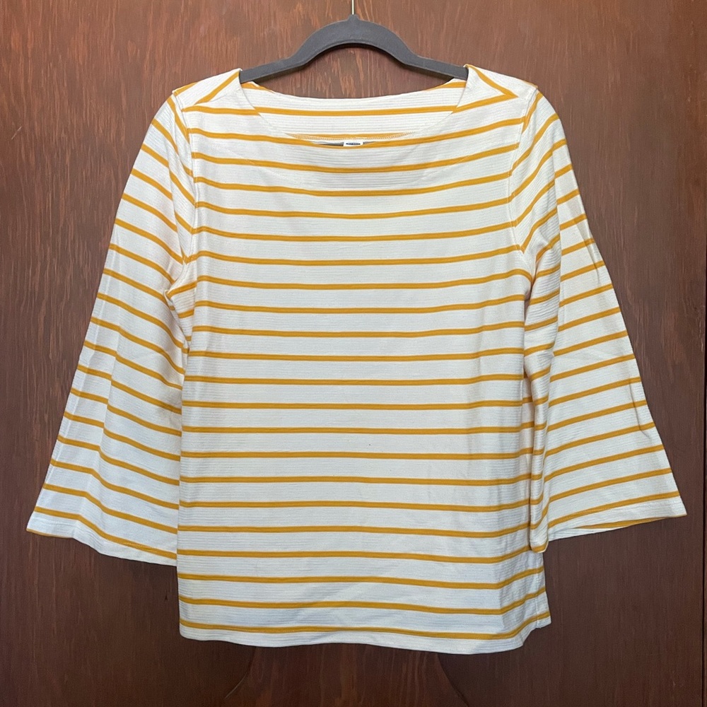 Old Navy • Gold & White Striped Top